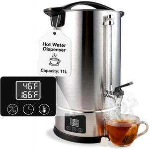 Hot Water Dispenser, 11L(45 Cups) Hot Water Boiler Urn, 304 Stainless Steel Electric Water Boiler, Digital Temperature Control, Keep Warm, Boil-Dry Protection, for Tea, Coffee & Baby Formula