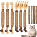 Bissap 10 PCS Silvervine Chew Sticks for Cats, Catnip Chew Sticks Cat Toys for Indoor Cat Kitten Teeth Grinding Interactive Feather Toys for Aggressive Chewers Dental Care
