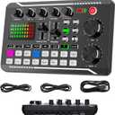 Professional Audio Mixer, SINWE Live Sound Card and Audio Interface with DJ Mixer Effects and Voice Changer,Podcast Production Studio Equipment, Prefect for Streaming/Podcasting/Gaming