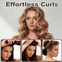 Heatless Curls Overnight Hair Curlers - 4 Pcs No-Heat Curling Rod to Sleep In and Shower Cap,Velvet Hair Rollers with Satin Wrap (new packaging)
