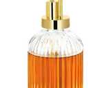 Glass Coffee Syrup Dispenser 10oz, Syrup Bottles with Ribbed Design, Gold Syrup Pump, Coffee Bar Accessories, Honey Dispenser