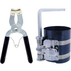 Car Engine Piston Ring Installer Removal Kit - Piston Ring Compressor 2 1/8" to 7" & Adjustable Piston Installer Plier