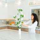 RECUTMS Hanging Plants Flowers for Outdoor Silk Bougainvillea (White, Bougainvillea 4 Pcs)