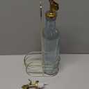 COOK WITH COLOR Glass Olive Oil Bottle Dispenser - 1 Pack- 17oz Vinegar Cruet - Olive Oil Carafe Decanter for Kitchen
