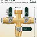 EBH Garden Hose Splitter 3 Way, Heavy Duty Solid Brass Hose Splitter with Shutoff Valves, Water Spigot Splitter With 304 Stainless Steel Handle, Full Flow Outdoor Faucet Splitter, 3/4" GHT Thread