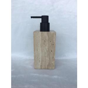 Marble Soap Dispenser Italian Imported Real Stone Hand Liquid Pump Bottle for Bathroom Countertop for Refillable Shampoo Laundry Dish Soap Lotion Dispenser White