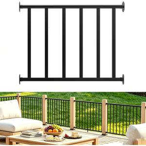 Metty Metal 3Ft W x 36in H Level Deck Railing Kit, Textured Black AAMA2604 Powder Coat, IBC Certified Guard Rail for Deck Porch Balcony Patio Outdoor