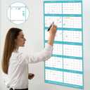 17" x 38" 2026 Wall Calendar, Wet & Dry Erase Wall Calendar 12 Month, Yearly Laminated Wall Calendars, Reversible Annual Planner, Horizontal/Vertical, Suitable for Home, School, and Office Use (No Creases) (Blue)