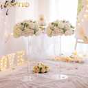 NUPTIO Flower Balls for Wedding Centerpieces - 10 Pcs 14.2 inch Diameter Fake Flower Ball Arrangement Bouquet Party Centerpieces for Tables - White Rose Bouquet Centerpiece Flowers for Wedding Table
