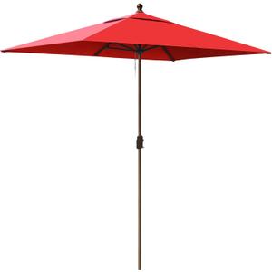 EliteShade USA 10-Year-Non-Fading 6.5x10Ft Rectangular Market Umbrella Patio Umbrella Outdoor Table Umbrella with Ventilation, Red