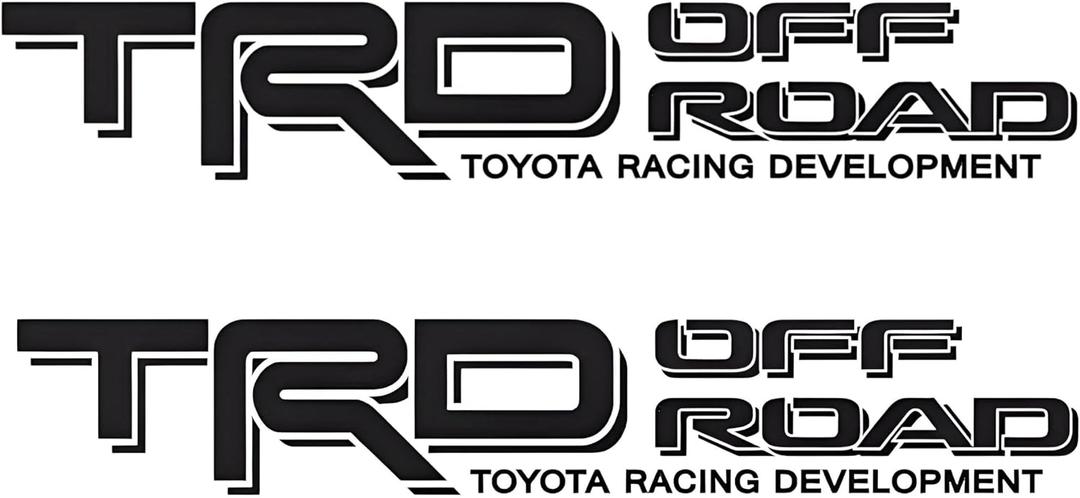 TRD Off Road Vinyl Decal Set of 2 | 18 x 3 | All Black | Weatherproof Sticker for Trucks & SUVs | Includes Squeegee for Easy Installation