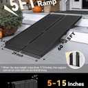 Black Aluminum Ramp 5FT, With Non-Slip Surface Wheelchair Ramp, Folding Portable Wheelchair Ramps for Home Steps,Scooter Ramp for Car, Stairs, Doorways, Curbs, 800 LBS Weight Capacity, 28.3''W x 60''L