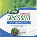 Scotts Turf Builder Grass Seed Sun & Shade Mix with Fertilizer and Soil Improver, Thrives in Many Conditions, 2.4 lbs.