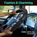 DaisyInner 18 Inch Truck Steering Wheel Cover Leather Wheel Semi-Truck Comfy Grip Cover Anti Slip Car Accessory, Fits Rv, Big Rig and Classic Car(Red, Classic Style)