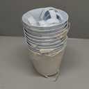 LaLaGreen 6 Inch Hanging Planter Iron - 10 Pack, White Large Metal Flower Pot Over Rail Balcony Railing Hanging Buckets for Plants Outdoor Fence Wall Herb Garden Succulent Outside Deck Patio Porch