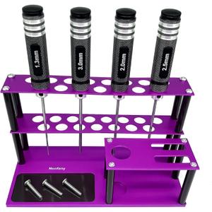 Screwdrivers Organizers Screwdrivers Storage Rack Kit RC Tools Bulit-in Screw Tray Screw Driver Pliers for Hex Cross Screw Driver RC Tools Kit Organizers (Purple)