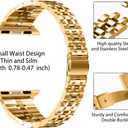 Slim Metal Bands Compatible with Apple Watch 40mm 38mm 41mm 42mm 44mm 45mm, Metal Stainless Steel Chain Strap for Women iWatch Series 9 8 7 6 5 4 3 2 1 SE