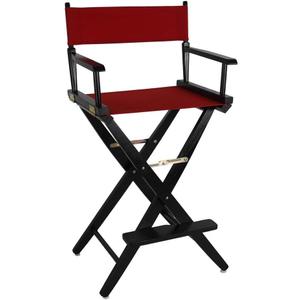 American Trails Extra-Wide Premium 30" Director's Chair Black Frame with Red Canvas, Bar Height, 30 in Bar Height