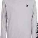 Hurley Boys' Long Sleeve UPF 50+ Rash Guard Swim Shirt (6, Grey Heather)