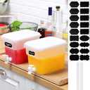 Mumufy 2 Pcs 1.32 Gallon Drink Dispensers for Parties with Spigot Plastic Beverage Dispenser for Fridge Juice Lemonade Container with Marker Sticker Family Daily Use