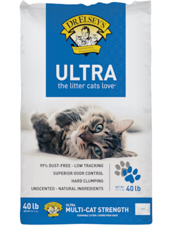 Dr. Elsey's Ultra Clumping Clay Multi-Cat Litter, 40 lbs.