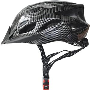 UPANBIKE Adult Bike Helmet - One-Piece Adjustable Safety Protection for Mountain & Road Bikes (Carbon Black)