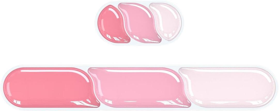 Ergonomic Keyboard Wrist Rest, Gel Wrist Rest for Keyboard and Mouse, Wrist Support and Keyboard Pad for Typing Pain Relief, Anti-Slip Base, Suitable for Office, Laptop, Computer, Gaming (Pink)