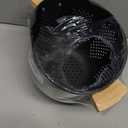 Colander for Kitchen, 6 QT Metal Colander with Wood Handle, Essentials Kitchen Gadgets Strainers and Colanders Food Strainer Basket for Draining Pasta Strainer, Vegetable & Fruit, Black