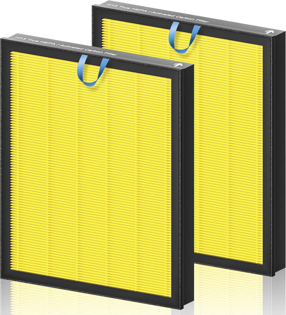 Vital 200S Pet Care Replacement Filter for LEVOIT Vital 200S and Vital 200S-P Air Purifier, H13 True HEPA and High-Efficiency Activated Carbon Filter, Vital 200S-RF-PA, 2 Pack, Yellow
