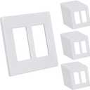 CML 2 Gang Screwless Decorator Wall Plate, Double Outlet Covers, 30 Pack Decorative Light Switch Plates, Hidden Screw Smooth Face, Standard Size 4.68 X 4.72, UL Listed, White