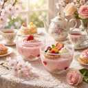Potchen 2 Pcs Mother's Day Heart Glass Candy Bowl, Mom Gift 14oz Romantic Dessert Dish with Pink and Red Heart Detail Spring Decor for Bridal Shower Party Home Table