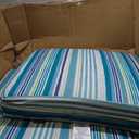 Arden Outdoor Deep Seat Cushion Set (4-Pack), 24 in x 24 in, Weather-Proof, Rain-Proof, Fade Resistant Patio Cushion for Chair, Sofa, and Couch Teal Cobalt Stripe