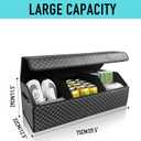 Fyzeoty Trunk Organizer for SUV - Leather Storage Box, Extra Large, Magnetic Lid, Collapsible and Adjustable Car Organizer