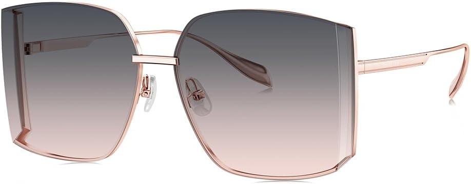 BOLON Women Cool Oversized Wrap-around Trendy Sunglasses, Exclusive Eyewear Brand of EssilorLuxottica (Rose Gold/Transparent Pink Bl7189)