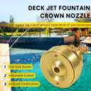 Swimming Pool Spa Brass Deck Jet Fountain Crown Nozzle w/Ground Lug