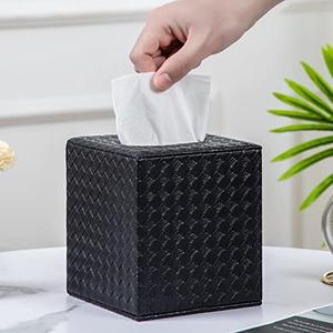Black Tissue Box Cover, Square, Tissue Box Holders for Bathroom Accessories