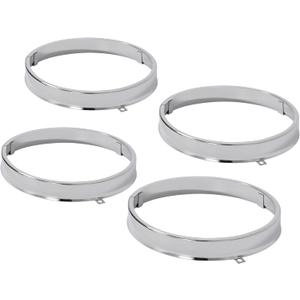 Front Headlight Bezel Door Ring Compatible with 1958-1972 Chevy Chevrolet Impala Chevelle El Camino 1966-1970 Pontiac GTO LeMans Tempest Steel Front Lamp Headlamp Trim Chrome Silvery 4 PCS