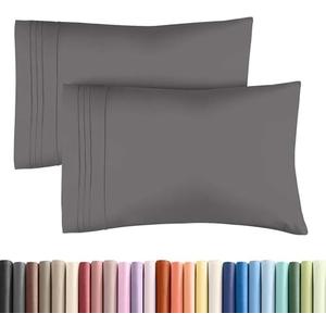 Queen Pillow Cases Set of 2 - Ultra Soft Hotel Quality Pillowcase Covers - Comfy, Cozy & Wrinkle Free - Shrinkage, Stain & Fade Resistant - Machine Washable Pillow Protectors - 2 Piece Set - Dark Grey
