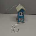 Goodeco Garden Metal Bird Feeder - Bird Feeders for Outdoors Hanging,Country House Design Squirrel Proof,Easy Cleaning & Refills,Gift idea,4.7 * 10.2" (Blue)