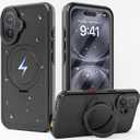 Magnetic & Stand for iPhone 16 Plus Case Waterproof[Built-in Screen Protector][Fit for Magsafe][Invisible KickStand] 360 Full Body Sealed Protective Dustproof Shockproof Case for iPhone 16 Plus (iPhone 16 Plus Black)