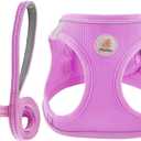 Hipubby Dog Harness and Leash Set, No Pull Soft Mesh Puppy Harness for Small Medium Dogs, Cats - Step in Reflective Breathable Lightweight Vest Harness for Walking, Training - Purple, M (M (Chest: 17.5"-19"))