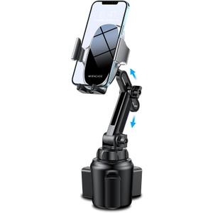 Miracase Cup Phone Holder for Car, [Upgraded Version] Adjustable Long Neck Car Cup Holder Phone Mount Cradle Friendly Compatible with iPhone Samsung Google and All Smartphones, Silver