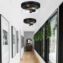 szzgco Flush Mount Ceiling Light Fixtures, 2-Light Black Ceiling Mount for Farmhouse with Clear Glass Lampshade, Industrial Flush Mount Light Fixture for Hallway, Kitchen, Entryway and Foyer