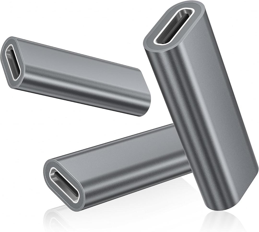 Basesailor USB C Female to Female Adapter 3Pack,100W USBC Coupler,PD 3.1 Type C Extender,10Gbps Double Female Connector with 4K/8K Video for Thunderbolt 4 3,iPad,MacBook,USB-C Devices