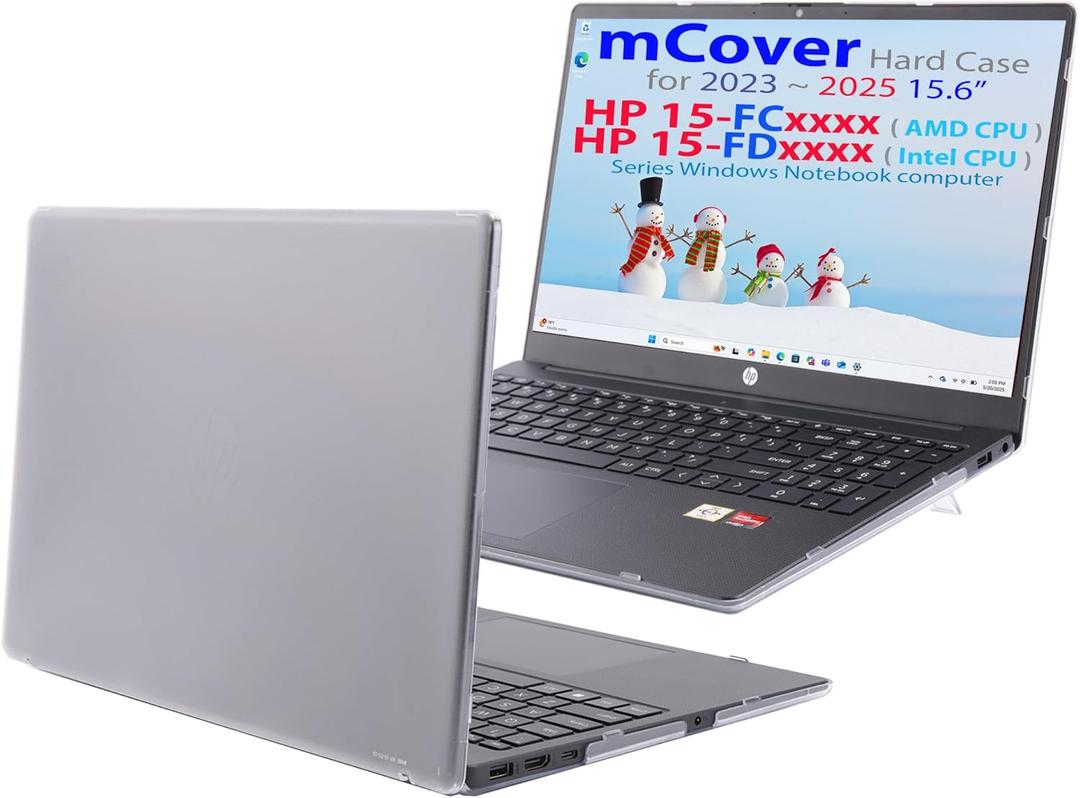 mCover Case Compatible ONLY for 2023-2025 15.6-inch HP Laptop 15-FCxxxx / 15-FDxxxx Series Windows Notebook PC (NOT Fitting Any Other HP Laptop Models) - Clear