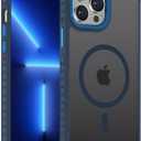 DEERLAMN Strong Magnetic Case for iPhone 14 Pro 6.1-Inch,[Compatible with Magsafe][Military Grade Drop Protection] Translucent Matte Shockproof Protective Phone Cover-Frosted Blue