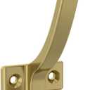 Franklin Brass Modern Angled Pilltop (5-Pack) Coat and Hat Wall Hooks Double Hooks for Hanging Satin Gold Wall Mount Hanger Backpack, Purse, Bag, Towel Organization Decorative Wall Hooks B48023K-SG-C