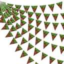 32Ft Pixel Party Decorations Green Brown Miner Themed Fabric Banner Triangle Pennant Flag Garland Streamers for Kids Boys Mining Craft Birthday Pixel Gamer Cartoon Baby Shower Outdoor Garden Supplies