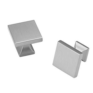 homdiy 9 Pack Cabinet Knobs Brushed Nickel Drawer Knobs - Square Cabinet Knobs for Dresser Drawers Silver MO6785SNB Kitchen Cabinet Knobs