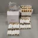 Liacere 350PCS Clear Gold Plastic Plates for 50 Guests Dinnerware Include 100 disposable Plates 150 Gold Silverware 50Napkins for Party & Wedding & New Year & Christmas